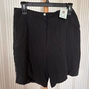 Vintage Pineapple Moon 100% Silk Black Women’s Size XL Bermuda Shorts Deadstock